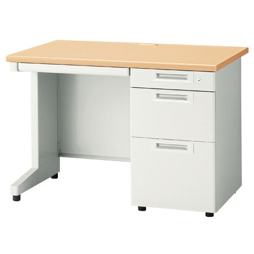 PLUS（プラス）オフィス家具 片袖机 RJ-107D-3 ホワイトメープル 引出D　