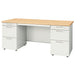 PLUS（プラス）オフィス家具 両袖机 RJ-167D-33 WM/W4 ホワイトメープル　