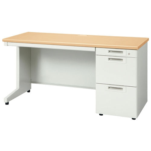 PLUS（プラス）オフィス家具 片袖机 RJ-146A-3 ホワイトメープル 引出A　