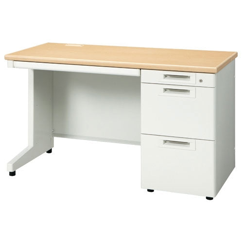 PLUS（プラス）オフィス家具 片袖机 RJ-126A-3 ホワイトメープル 引出A　