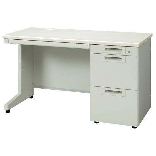 PLUS（プラス）オフィス家具 片袖机 RJ-126A-3 エルグレー 引出A　
