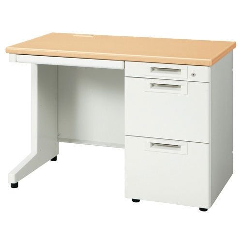 PLUS（プラス）オフィス家具 片袖机 RJ-106A-3 ホワイトメープル 引出A　