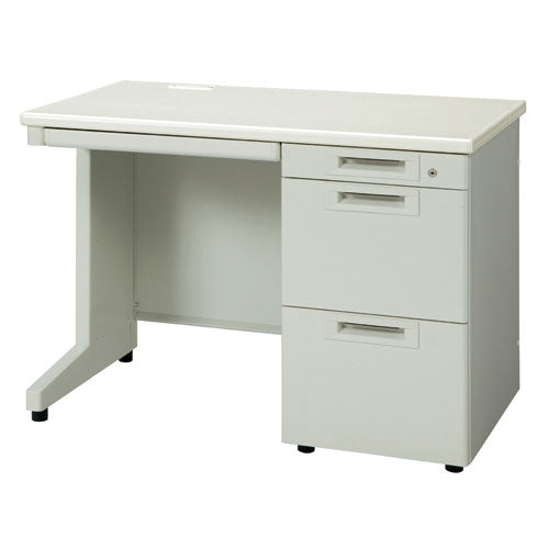 PLUS（プラス）オフィス家具 片袖机 RJ-106A-3 エルグレー 引出A　