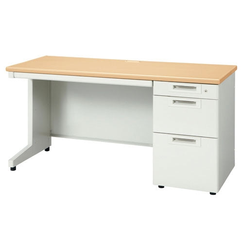 PLUS（プラス）オフィス家具 片袖机 RJ-146D-3 ホワイトメープル 引出D　