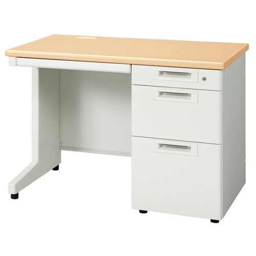 PLUS（プラス）オフィス家具 片袖机 RJ-106D-3 ホワイトメープル 引出D　