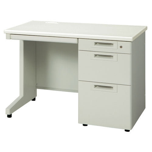 PLUS（プラス）オフィス家具 片袖机 RJ-106D-3 エルグレー引出D　