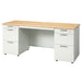 PLUS（プラス）オフィス家具 両袖机 RJ-166D-33 WM/W4 ホワイトメープル　