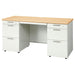 PLUS（プラス）オフィス家具 両袖机 RJ-146D-33 WM/W4 ホワイトメープル　