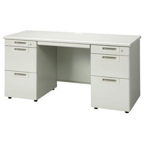 PLUS（プラス）オフィス家具 両袖机 RJ-146D-33 LGY/LGY エルグレー　