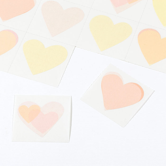 83710006 カラー色紙用シール ハート柄 18人分 デザインフィル 4902805837101
