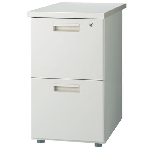 PLUS（プラス）オフィス家具 脇机2段 GT-472WTR ホワイトグレー　