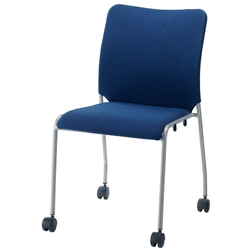 PLUS（プラス）オフィス家具 会議イス GK-30R ネイビー 肘無キャスタ脚　