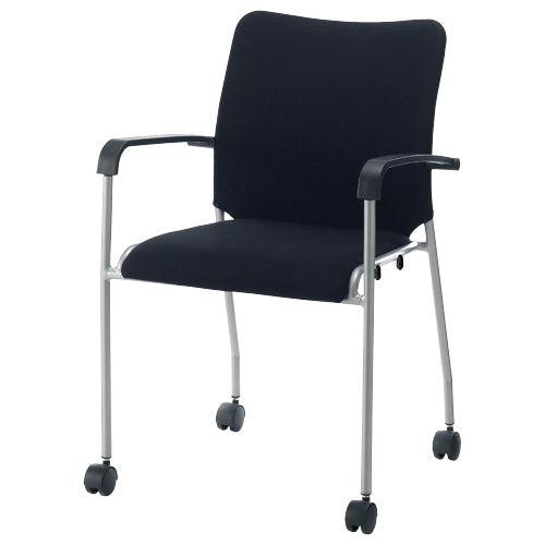 PLUS（プラス）オフィス家具 会議イス GK-A30R ブラック 肘付キャスタ脚　