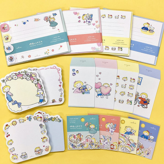 Japan Hallmark Haru-chan y Fu-kun Flowers [Bloc de notas troquelado/Buenos amigos] 848866 4961099848866 (Juego de 6)