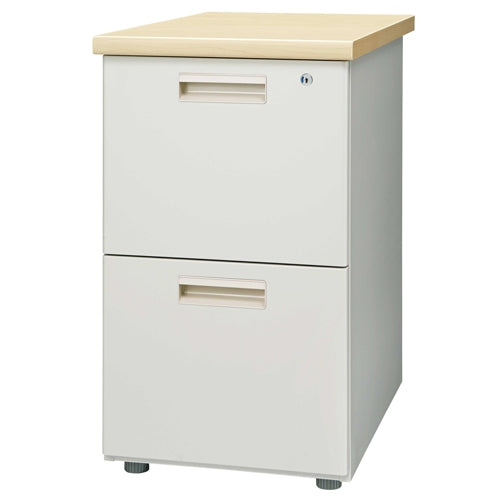 PLUS（プラス）オフィス家具 脇机2段 GT-472WTR ナチュラル　