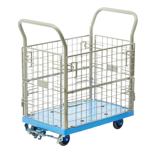 PLUS（プラス）オフィス家具 環境静音網台車 NP-107GS-B フットブレーキ　4546678005757