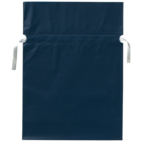 フロンティア 梨地リボン付き巾着袋 紺 L 20枚 FK2406 4960369612800