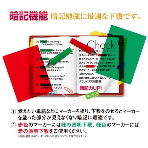 共栄プラスチック Ａ５判  色透明下敷  赤 CH-A5-R 4963346135170