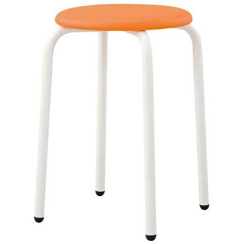 PLUS（プラス）オフィス家具 丸イス RS-46P オレンジ SH460　4549043906604