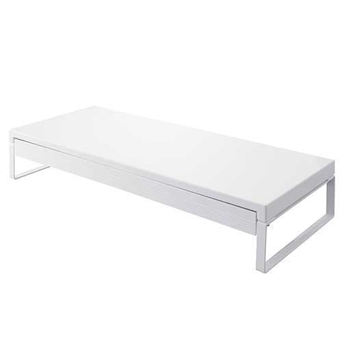 LIHITLAB. 机上台590mm 引出し付 A-7338-0 白 4903419817657