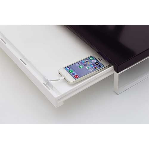 LIHITLAB. 机上台590mm 引出し付 A-7338-24 黒 4903419817664