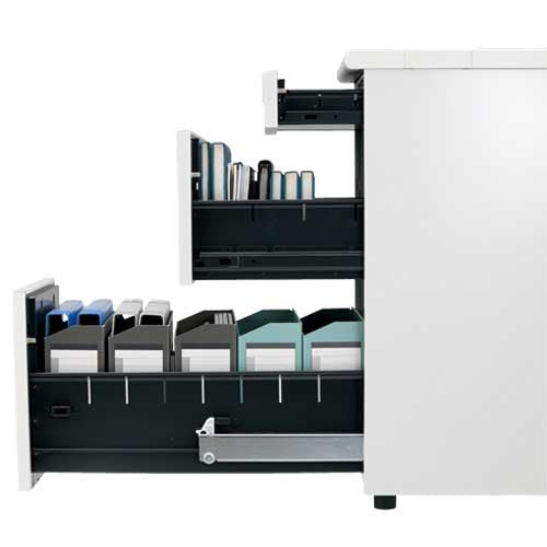 PLUS（プラス）オフィス家具 脇机3段 UJ-047D-D3 WS/W4 引出D　