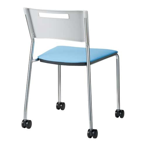 PLUS（プラス）オフィス家具 会議イス MC-113Nキャスター脚ライトブルー　