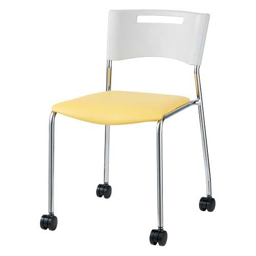 PLUS（プラス）オフィス家具 会議イス MC-113N キャスター脚 イエロー　