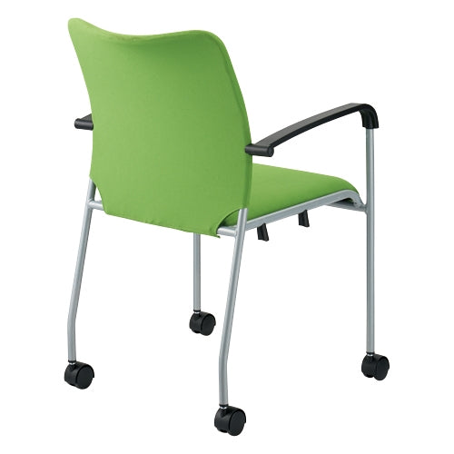 PLUS（プラス）オフィス家具 会議イス GK-A30R グリーン 肘付キャスタ脚　