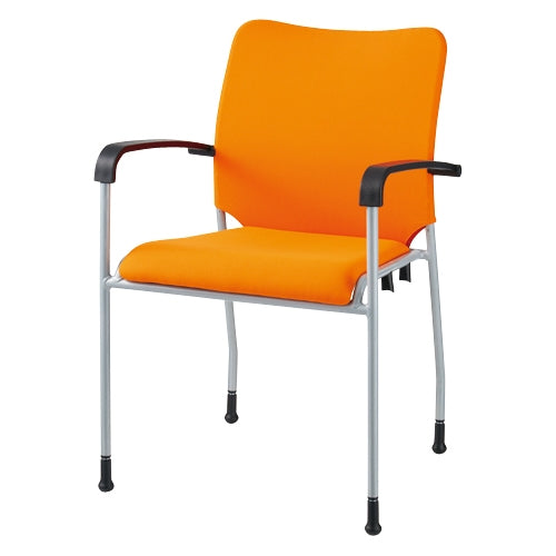 PLUS（プラス）オフィス家具 会議イス GK-A31R オレンジ 肘付　