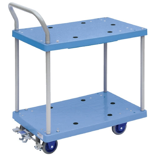 PLUS（プラス）オフィス家具 環境静音2段台車 NP-104GS-B ブレーキ付　4546678003142