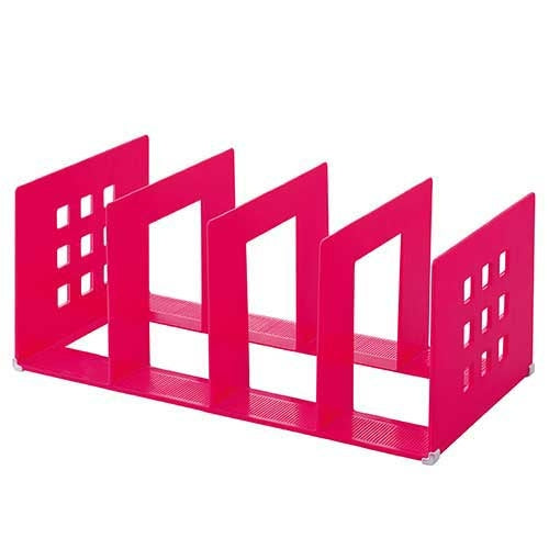 LIHITLAB. 仕切りラック390mm A-7322-3 赤 4903419817572