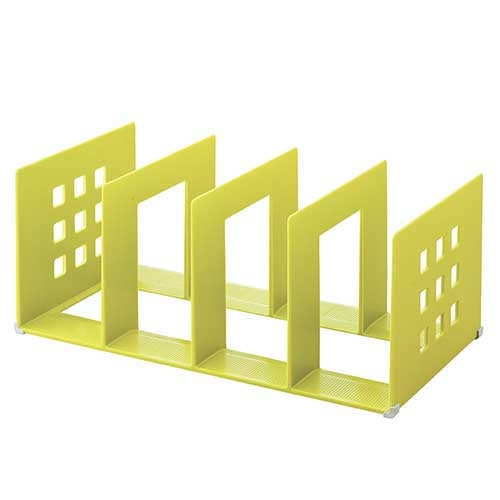 LIHITLAB. 仕切りラック390mm A-7322-6 黄緑 4903419817589