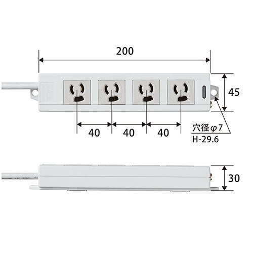 エレコム OAタップ4個口 T-ECOH3450NM 5ｍ 4953103191334