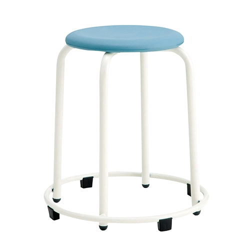 PLUS（プラス）オフィス家具 丸イス RS-46PS ブルー SH460 リング付　4549043907861