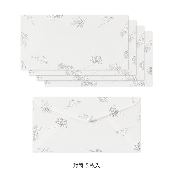 ミドリ 一筆箋封筒付花色和紙 89572006 4902805895729（5セット）