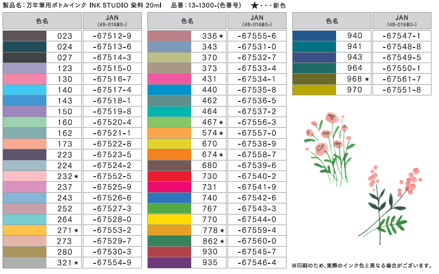 水手钢笔瓶墨水 INK STUDIO 染料 20ml [431] 13-1300-431