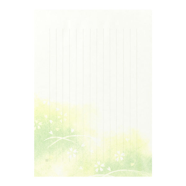 ミドリ デザインフィル  便箋 はなあさぎ(91206989)  4902805911573（10セット）