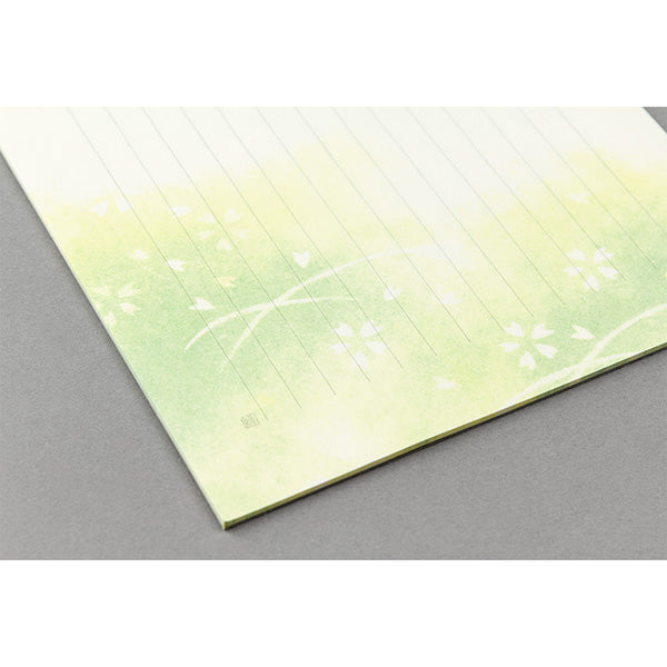 ミドリ デザインフィル  便箋 はなあさぎ(91206989)  4902805911573（10セット）