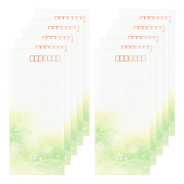 ミドリ  封筒 はなあさぎ(91206990)  4902805911580（10セット）