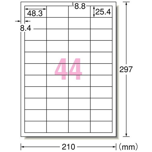 エーワン レーザーラベル 28368 A4/44面 100枚 4906186283687