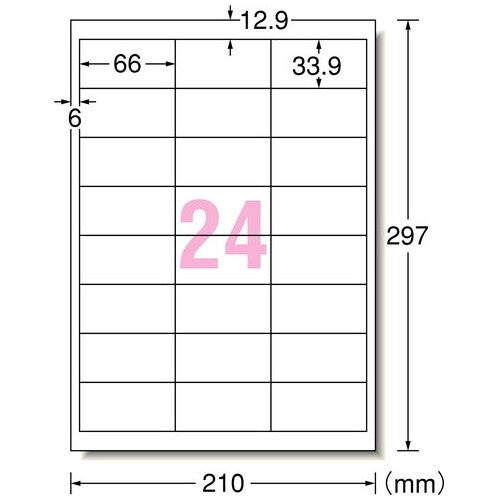 エーワン レーザーラベル 28389 A4/24面 20枚 4906186283892