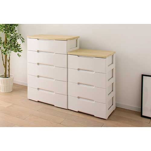 PLUS（プラス）オフィス家具 ウッドトップチェスト 4段 HG-554 ホワイト　