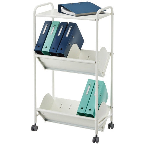 PLUS（プラス）オフィス家具 ☆ファイルワゴンBR-2ST 2段天板付ホワイト　4522977200376