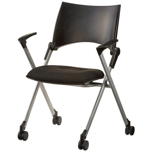 PLUS（プラス）オフィス家具 会議イス MCN23A ブラック 肘付　4942646171804