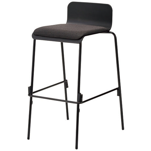 PLUS（プラス）オフィス家具 ハイチェア UB-4 ブラック脚 パッド付　