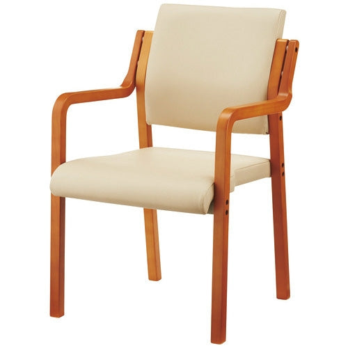 PLUS（プラス）オフィス家具 会議イス WF-C5ALN ベージュ 肘付 木製　4547345057727