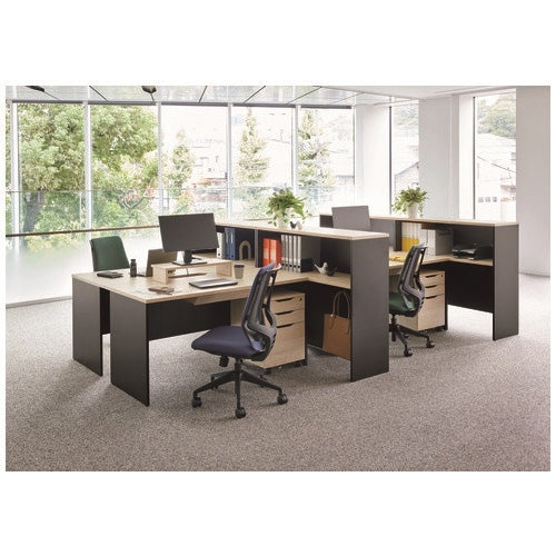 PLUS（プラス）オフィス家具 木製デスク W1000 RFPD-1070NA-BL　