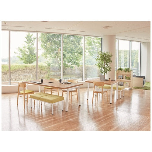 PLUS（プラス）オフィス家具 カフェワークスデスクW1000ロー ホワイト脚　