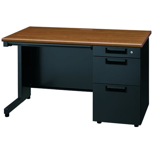 PLUS（プラス）オフィス家具 片袖机 JS-127D-3 T2/TBK ブラック　4522966600132